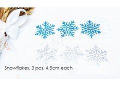 Iron-on transfer, Snowflakes, 3pcs, 4.5cm each